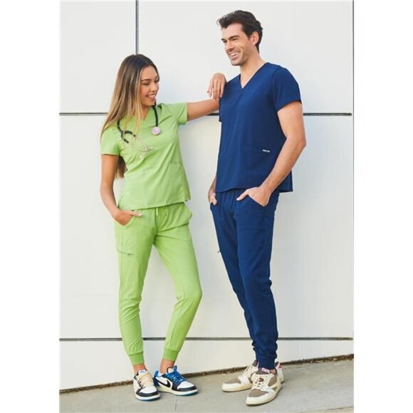 Scrub Set – V-Neck Scrub Top & Elastic Jogger Pant Scrubs for Women Set and Men - Picture 5 of 6
